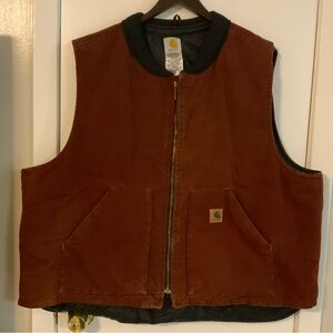 Vintage Carhartt Work Vest - V02 Clay -  Union Made In USA
